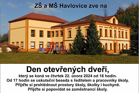 ZŠ a MŠ Havlovice uspořádá Den otevřených dveří