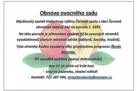 Obnova sadu v Čermné - můžete pomoci!