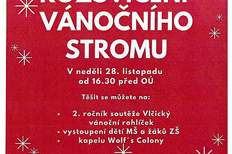 ZRUŠENO! Ve Vlčicích plánovali slavnostní rozsvěcení vánočního stromu