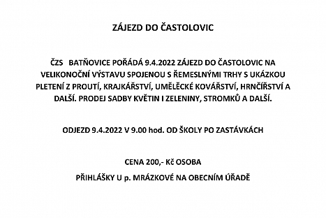 Zájezd zahrádkářů do Častolovic