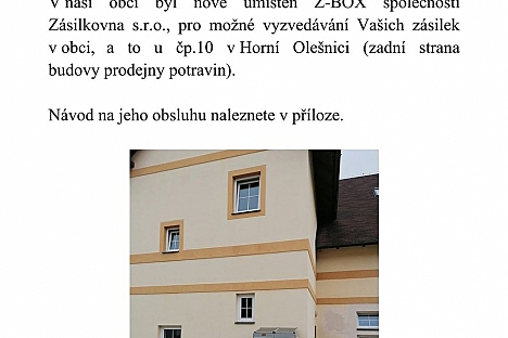 Z-Box Zásilkovny v Horní Olešnici